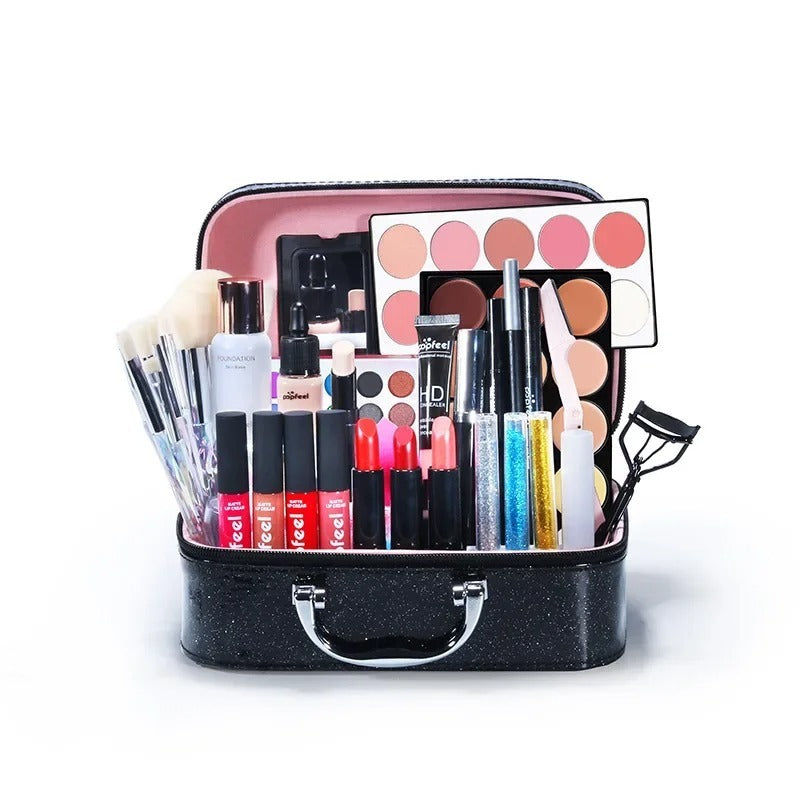 Ensemble complet de maquillage de cosmétiques pour débutants, coffret cadeau de maquillage léger pour étudiant novice