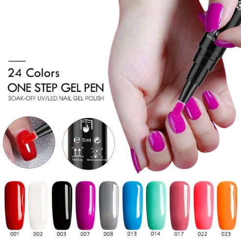 3 dans 1 Gel Ongles Vernis Stylo Glitter One Step Nail Art Gel Polish Hybride