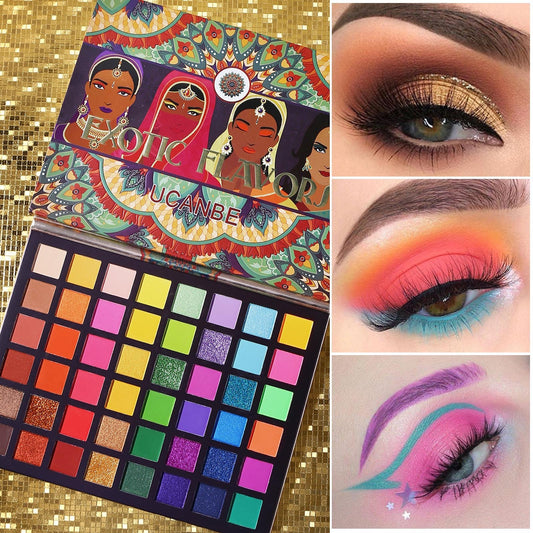 48 couleurs Exotiques Fard À Paupières Palette Shimmer Mat Couleur des Yeux de la Scène Maquillage