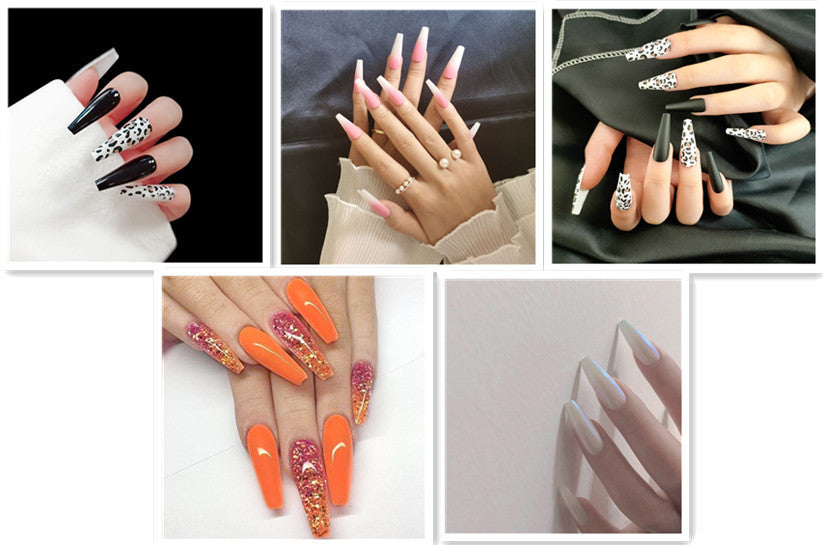 Long Ballet Ongles Avec Plat Et Pointu Gouttelettes D'eau