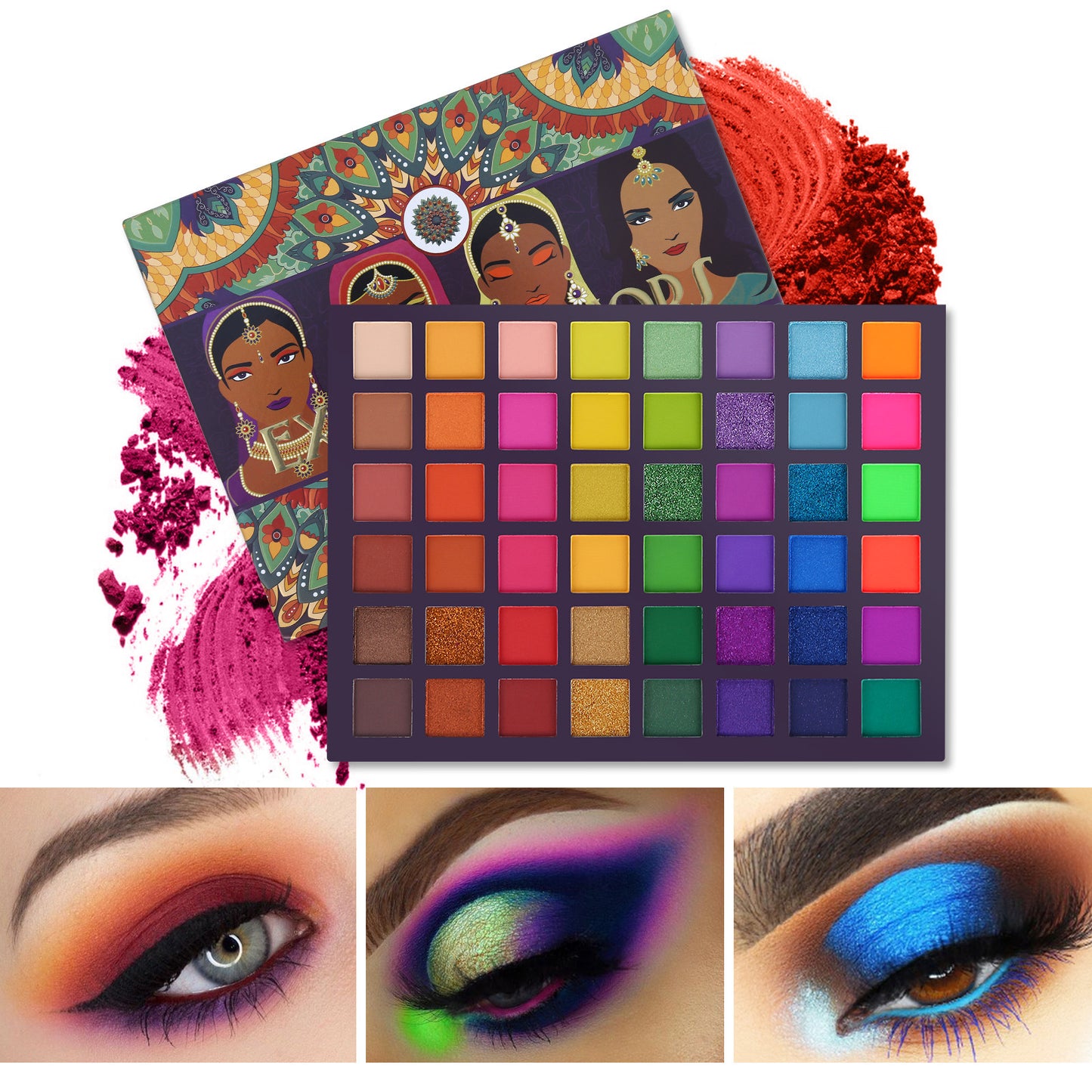 48 couleurs Exotiques Fard À Paupières Palette Shimmer Mat Couleur des Yeux de la Scène Maquillage