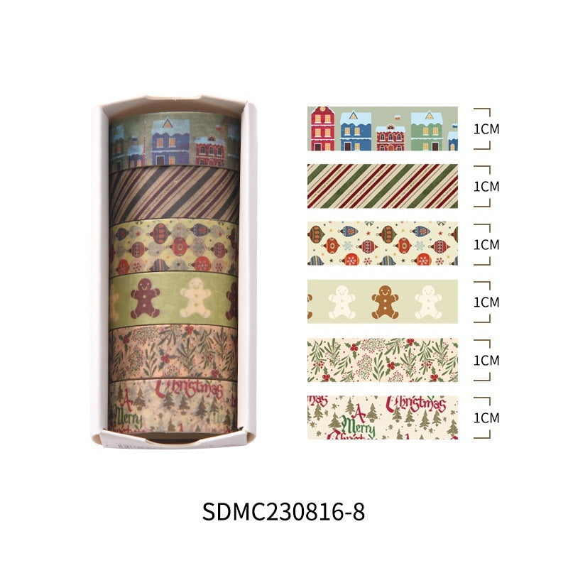 Creative Christmas Gift And Paper Adhesive Tape Journal Tape Christmas Decoration Material Cute Christmas Tape