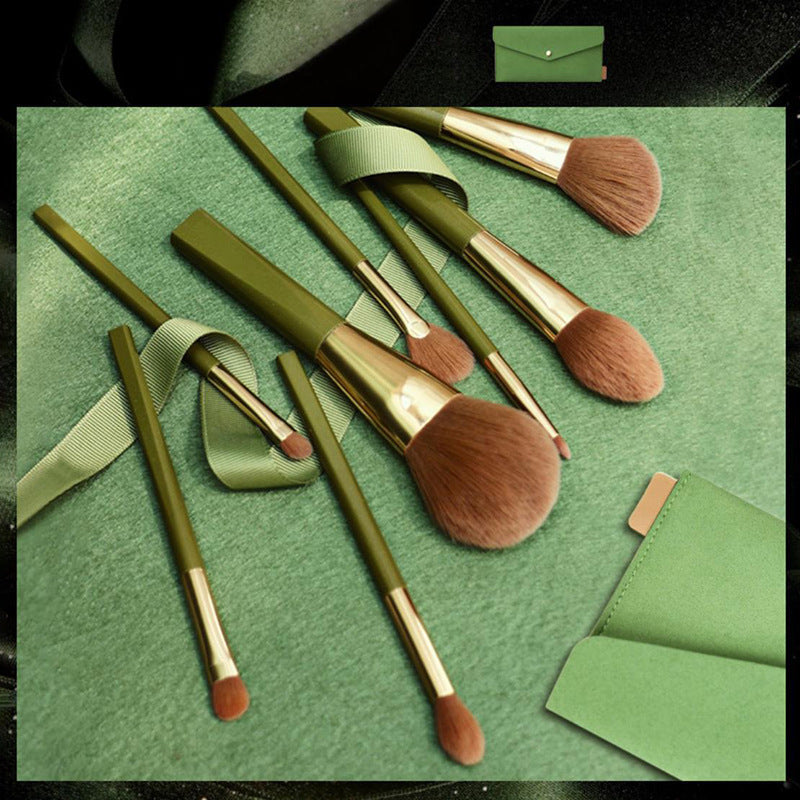 Maquillage Brosse Ensemble Doux 8 Vert Shimmering Brosses