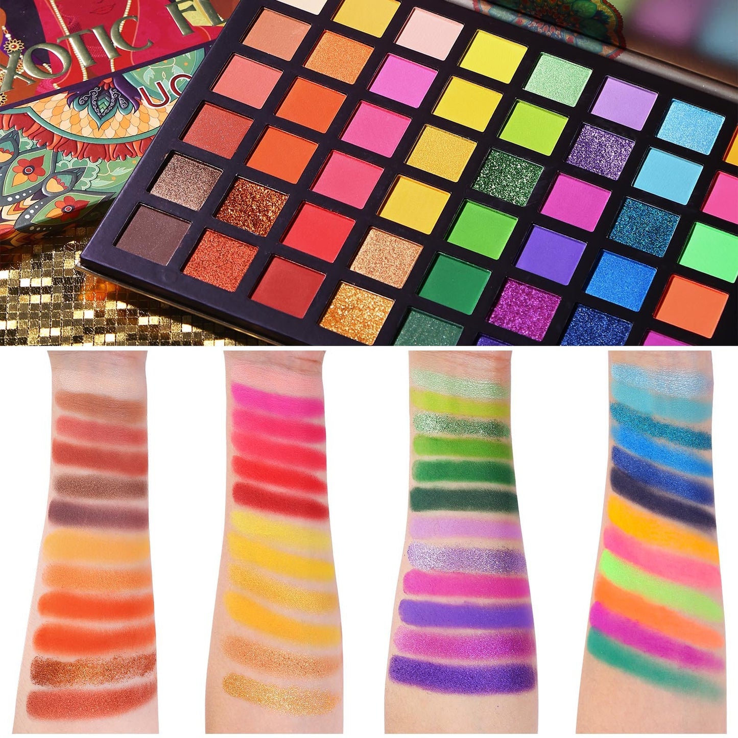 48 couleurs Exotiques Fard À Paupières Palette Shimmer Mat Couleur des Yeux de la Scène Maquillage