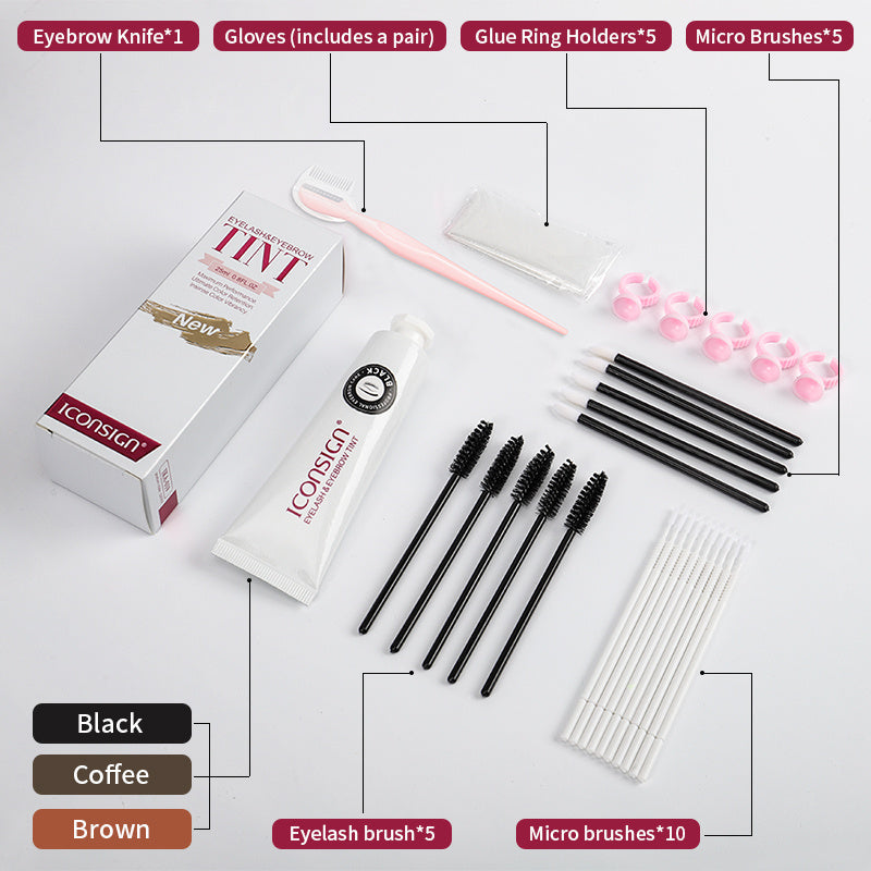 ICONSIGN-kit de teinte de sourcil pour cils, mascara professionnel pour les sourcils, crème de tatouage, imperméable, longue durée de 60 à 90 jours