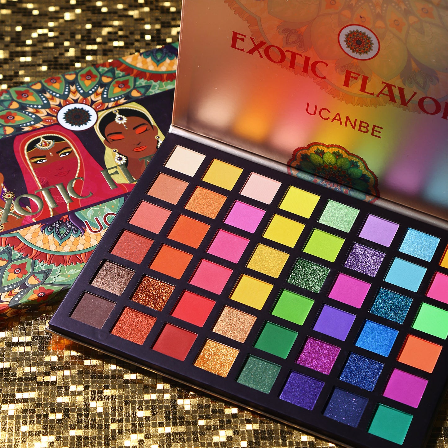 48 couleurs Exotiques Fard À Paupières Palette Shimmer Mat Couleur des Yeux de la Scène Maquillage