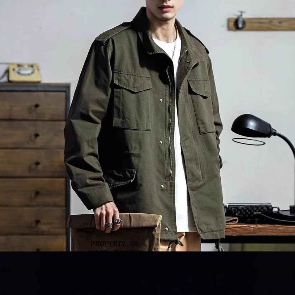 American Heavy Industry Vintage Overalls Jacket Men